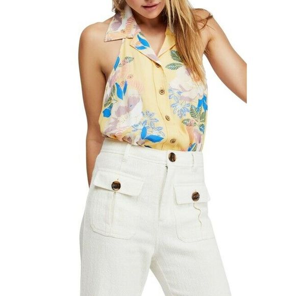 Free People Tops - Free People Bodysuit M Offshore Halter Floral